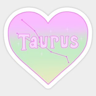 Taurus Constellation Heart Sticker